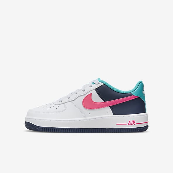 Kids Junior White Air Force 1 Shoes. Nike CA